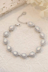 925 Sterling Silver Opal Bracelet White One Size Opal - Tophatter Daily Deals