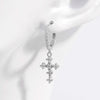 925 Sterling Silver Inlaid Zircon Cross Dangle Earrings Earrings - Tophatter Daily Deals