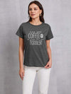 MAY YOUR COFFEE BE STRONGER THAN YOUR TODDLER Round Neck T-Shirt Charcoal Women's T-Shirts - Tophatter Daily Deals