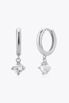 Inlaid Zircon Huggie Drop Earrings Silver White One Size Earrings - Tophatter Daily Deals