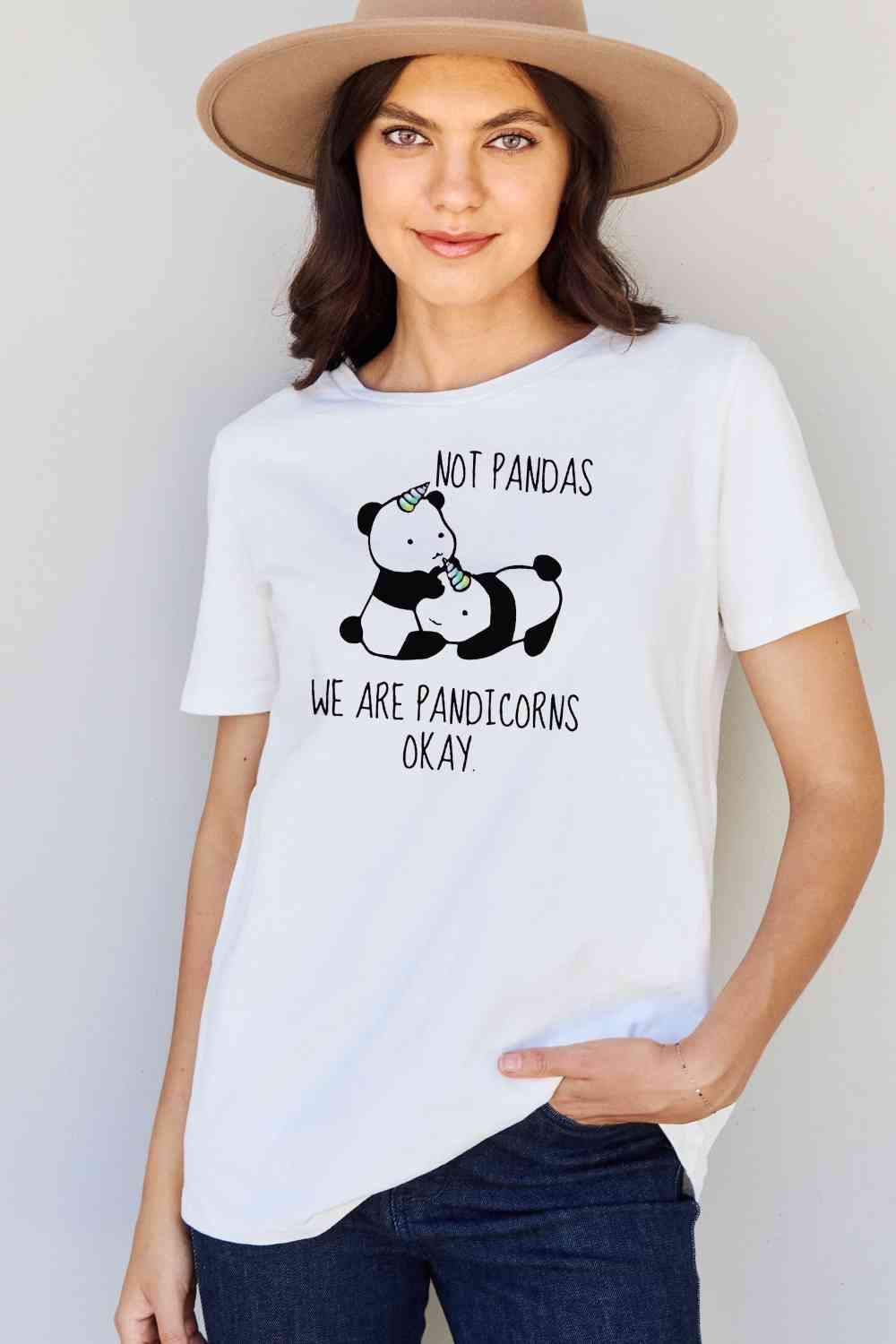 Simply Love Full Size Pandicorn Graphic Cotton T-Shirt Women's T-Shirts - Tophatter Daily Deals