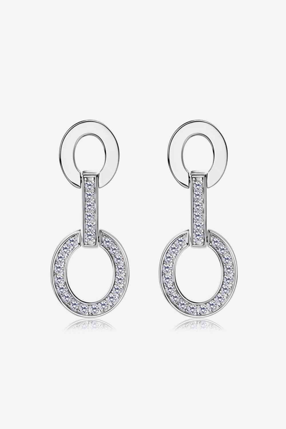 Moissanite 925 Sterling Silver Earrings Silver One Size Moissanite - Tophatter Daily Deals