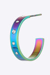 Multicolored C-Hoop Earrings Earrings - Tophatter Daily Deals