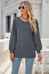 Round Neck Long Sleeve Top Women's T-Shirts - Tophatter Daily Deals