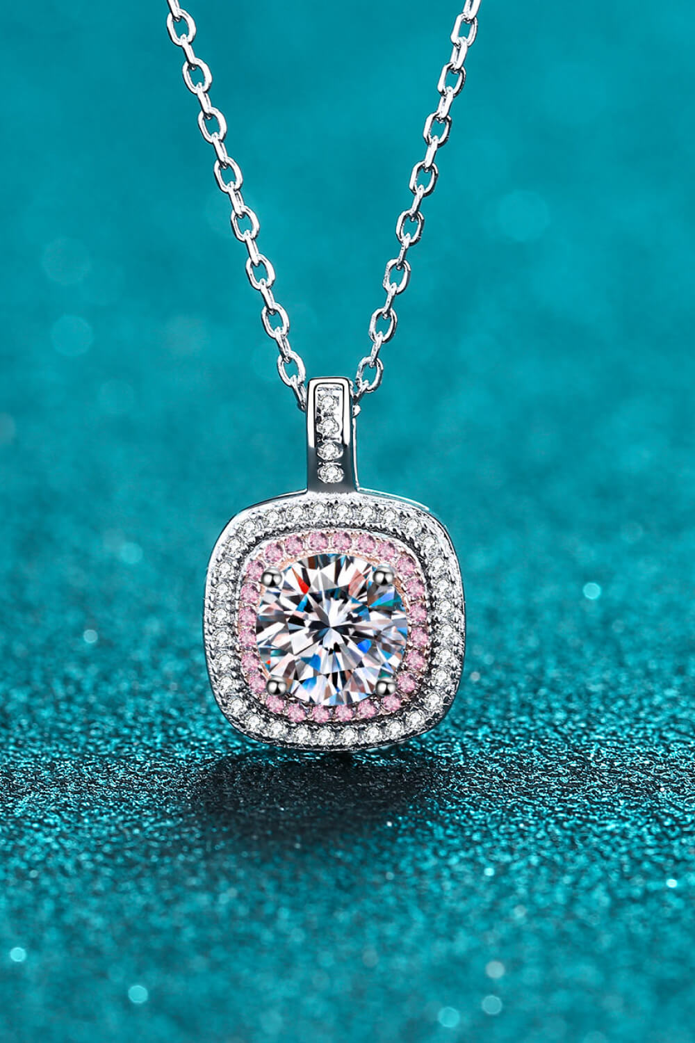 Adored Moissanite Geometric Pendant Necklace Moissanite - Tophatter Daily Deals