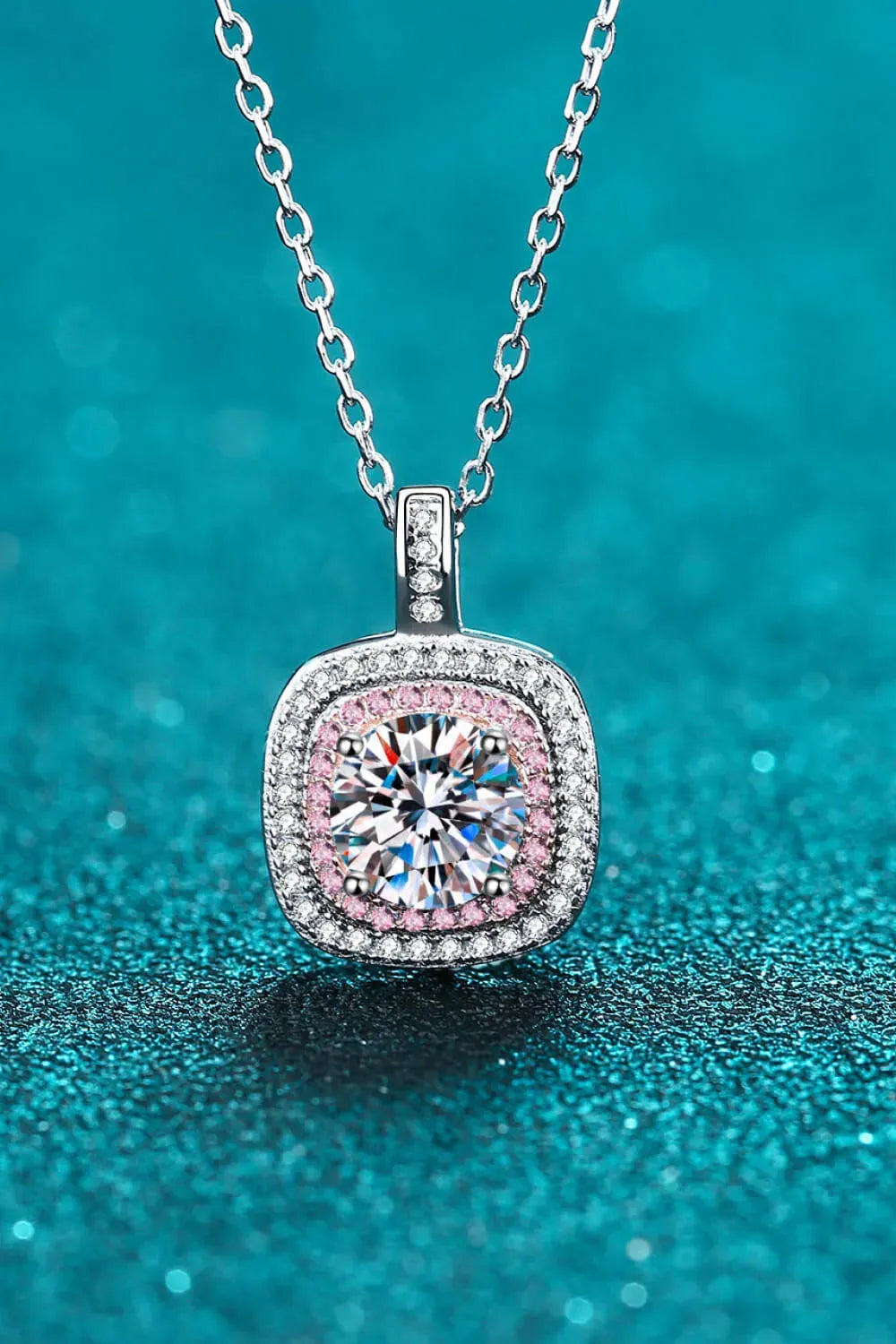 Adored Moissanite Geometric Pendant Necklace Moissanite - Tophatter Daily Deals