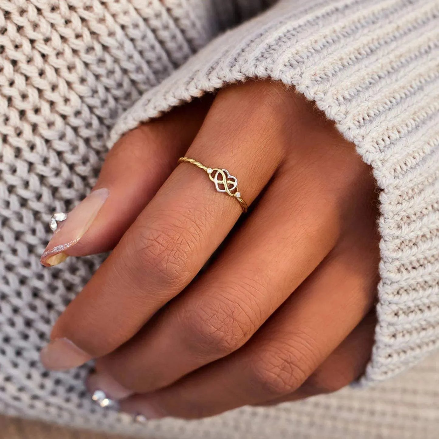 Number 8 Heart 925 Sterling Silver Ring Rings - Tophatter Daily Deals