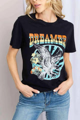 mineB Full Size DREAMER Graphic T-Shirt Women's T-Shirts - Tophatter Daily Deals