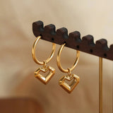 Heart Shape Lapis Lazuli Dangle Earrings Gold One Size Earrings - Tophatter Daily Deals
