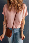 Boat Neck Waffle-Knit Top Blouses - Tophatter Daily Deals