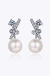 Pearl Moissanite Stud Earrings Silver One Size Moissanite - Tophatter Daily Deals