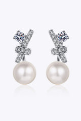 Pearl Moissanite Stud Earrings Silver One Size Moissanite - Tophatter Daily Deals