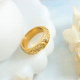 Titanium Steel Inlaid Zircon Embossed Ring Rings - Tophatter Daily Deals