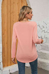 Square Neck Long Sleeve T-Shirt Women's T-Shirts - Tophatter Daily Deals