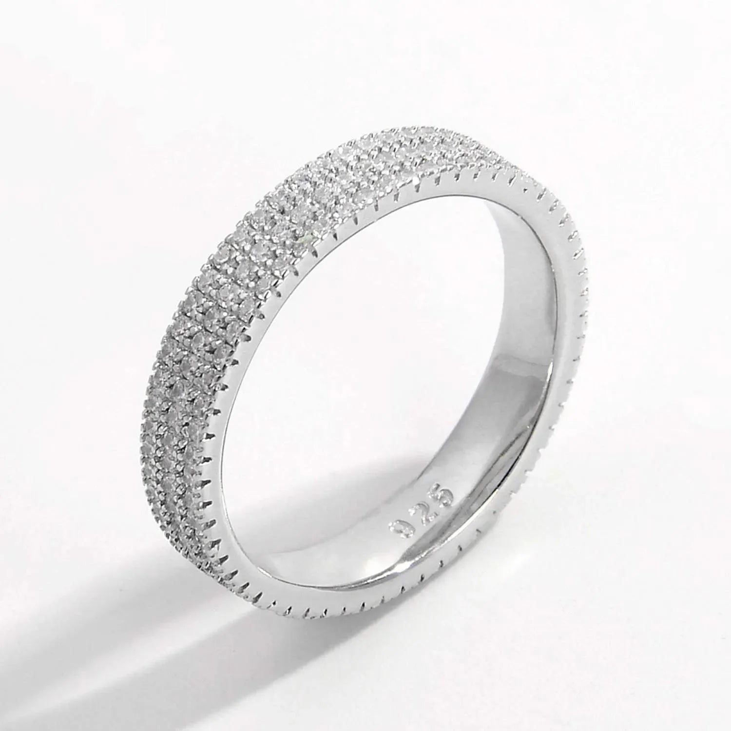 Inlaid Zircon 925 Sterling Silver Ring Rings - Tophatter Daily Deals