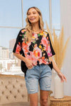 Sew In Love Full Size Floral Round Neck Short Sleeve T-Shirt Blouses - Tophatter Daily Deals