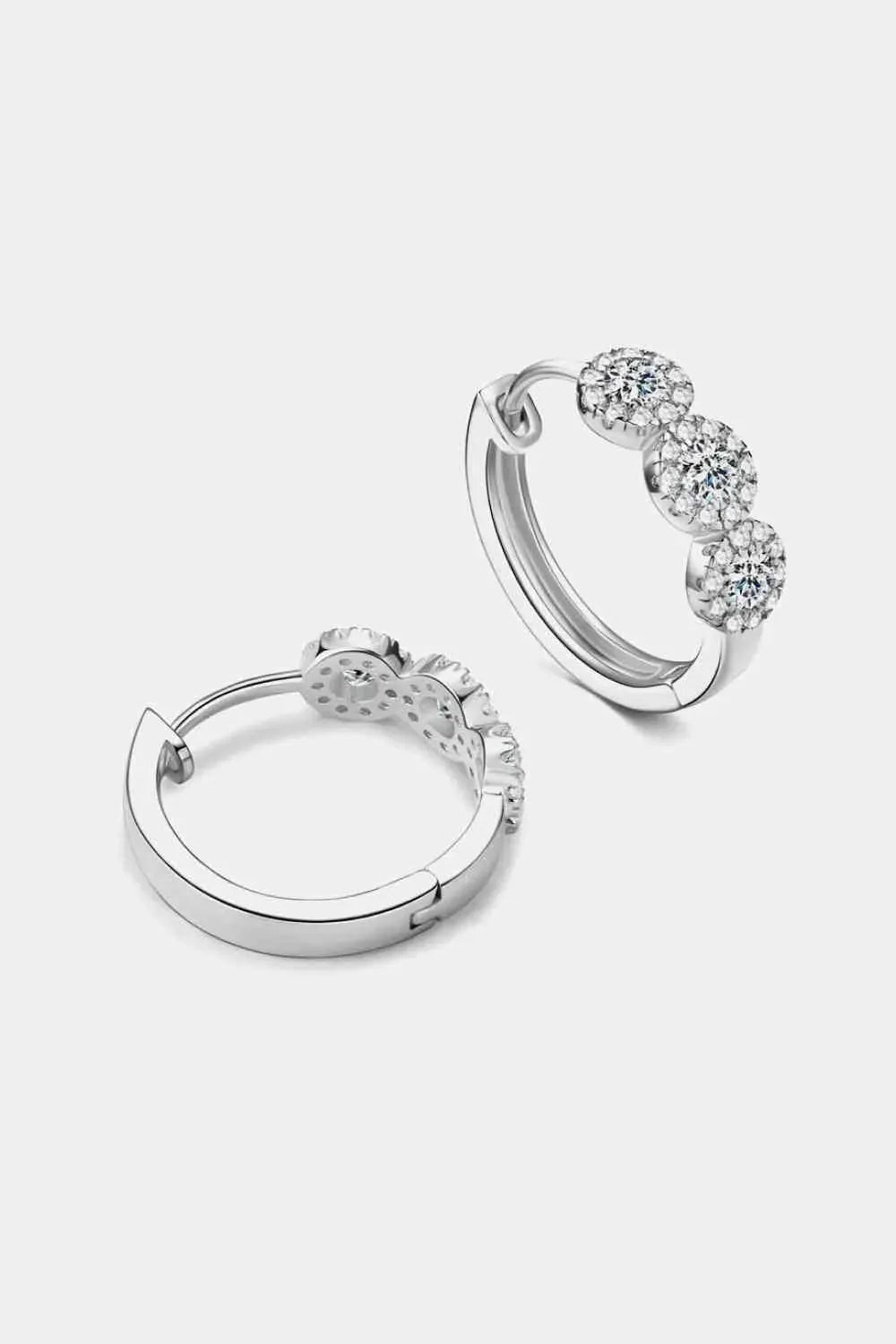 Moissanite 925 Sterling Silver Huggie Earrings Moissanite - Tophatter Daily Deals