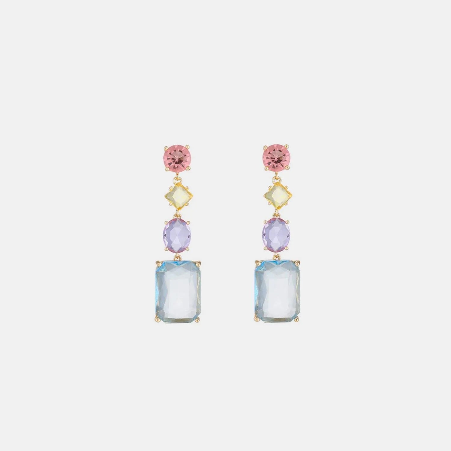 Glass Stone Copper Dangle Earrings Earrings - Tophatter Daily Deals
