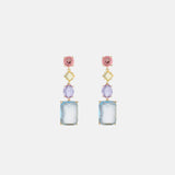 Glass Stone Copper Dangle Earrings Earrings - Tophatter Daily Deals