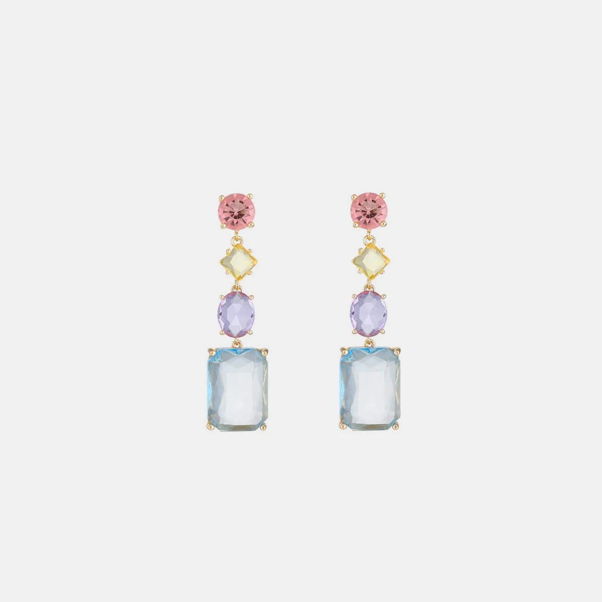 Glass Stone Copper Dangle Earrings Earrings - Tophatter Daily Deals