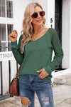 V-Neck Long Raglan Sleeve Top - Tophatter Deals