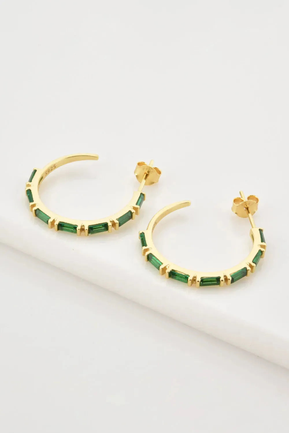 Zircon 925 Sterling Silver C-Hoop Earrings Earrings - Tophatter Daily Deals
