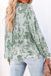 Floral Tie Neck Flounce Sleeve Blouse Blouses - Tophatter Daily Deals