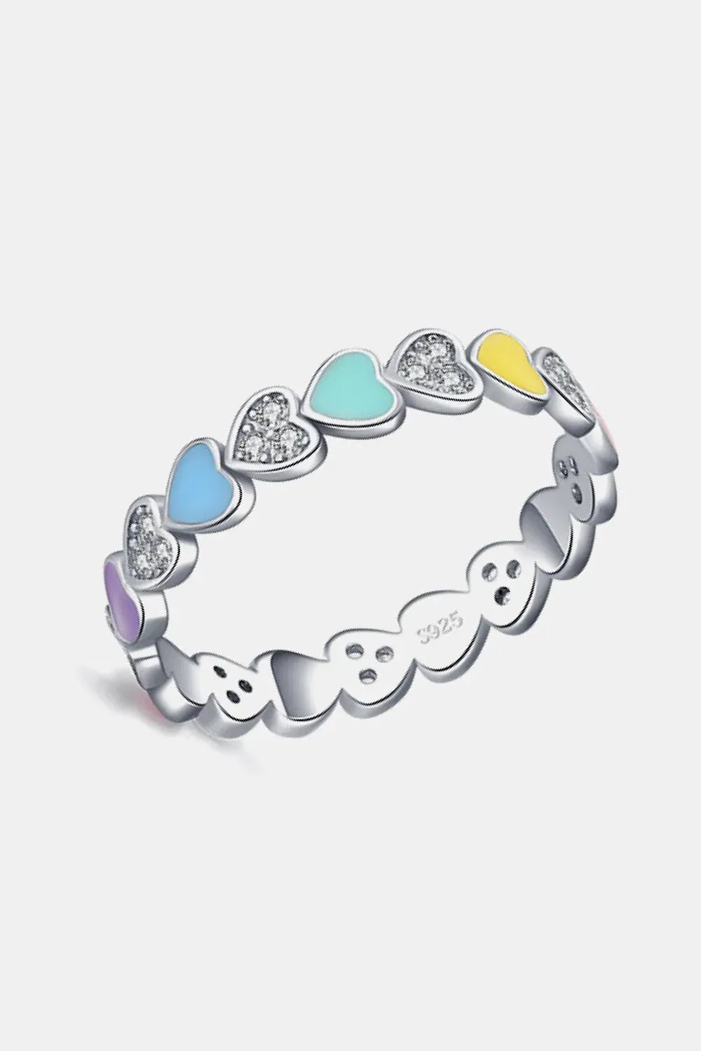 Heart Shape 925 Sterling Silver Zircon Ring Rings - Tophatter Daily Deals