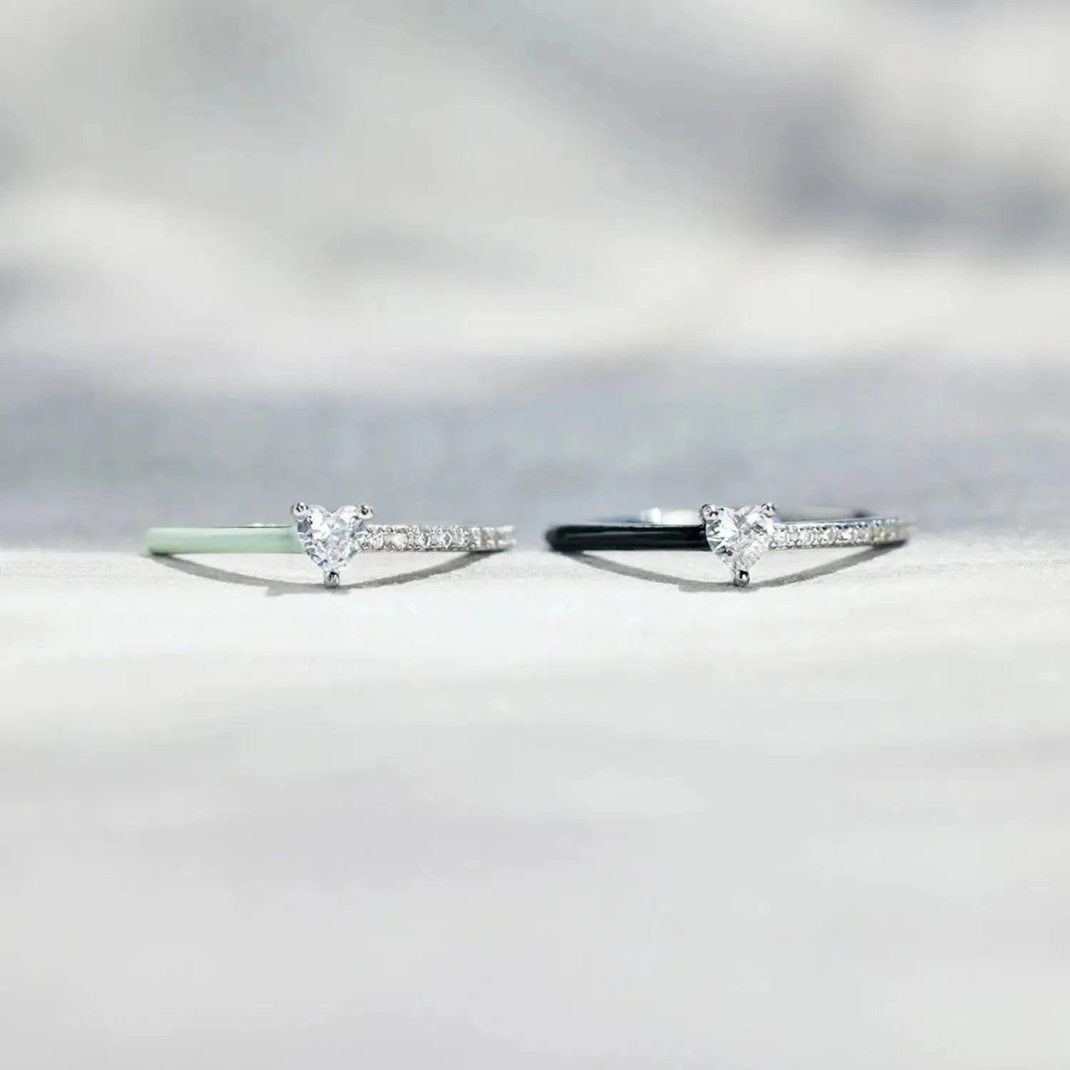 Heart Shape Inlaid Zircon Enamel Ring Rings - Tophatter Daily Deals