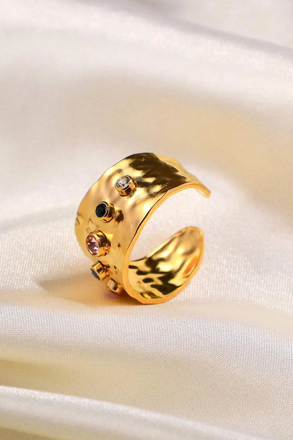 18K Gold-Plated Zircon Ring Rings - Tophatter Daily Deals
