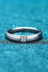 Inlaid Moissanite Rhodium-Plated Ring Moissanite - Tophatter Daily Deals