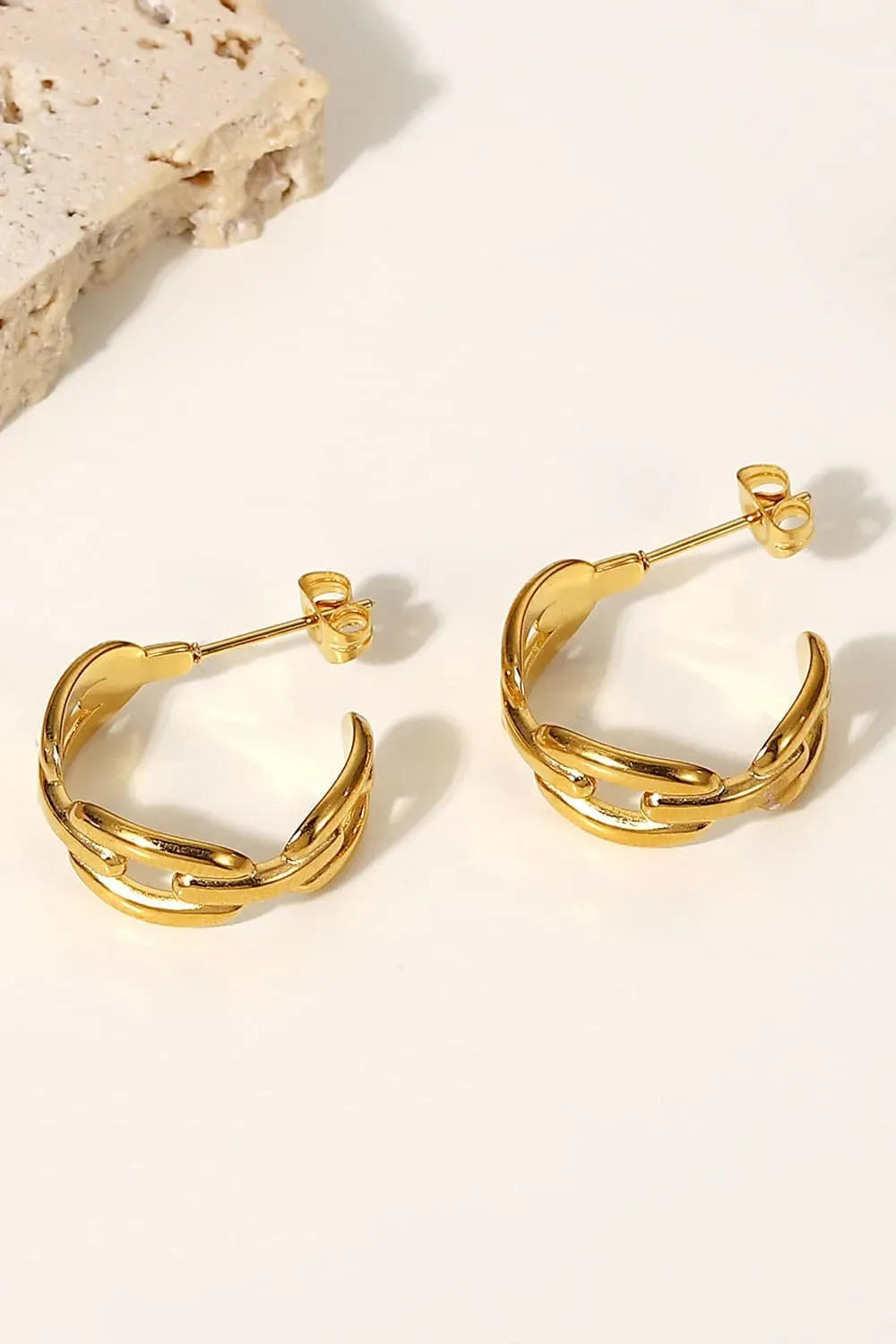 Stainless Steel C-Hoop Earrings Earrings - Tophatter Daily Deals