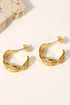 Stainless Steel C-Hoop Earrings Earrings - Tophatter Daily Deals
