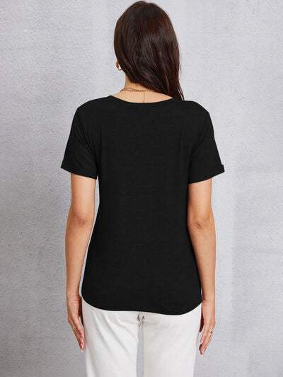 V-Neck Short Sleeve T-Shirt Women's T-Shirts - Tophatter Daily Deals