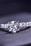 2 Carat 4-Prong Moissanite Ring Moissanite - Tophatter Daily Deals