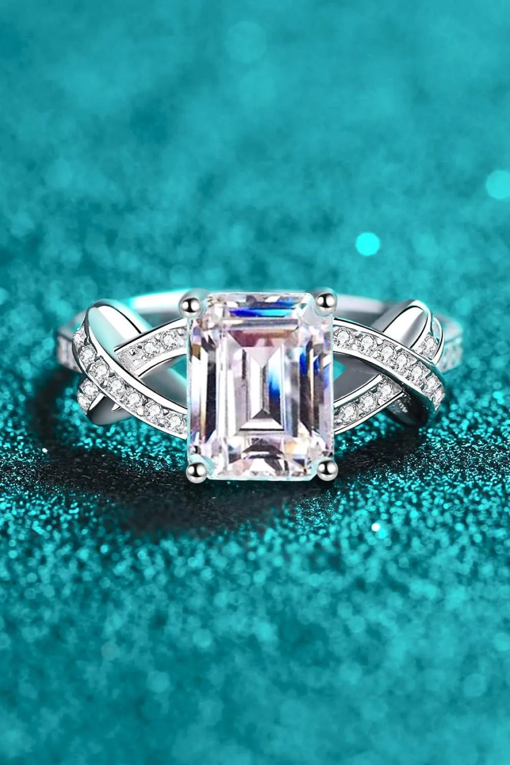 3 Carat Moissanite Sterling Silver Ring Moissanite - Tophatter Daily Deals
