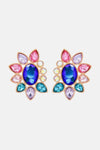 Geometrical Shape Glass Stone Dangle Earrings Pink Blue One Size Earrings - Tophatter Daily Deals