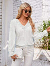 Applique V-Neck Flounce Sleeve T-Shirt Women's T-Shirts - Tophatter Daily Deals