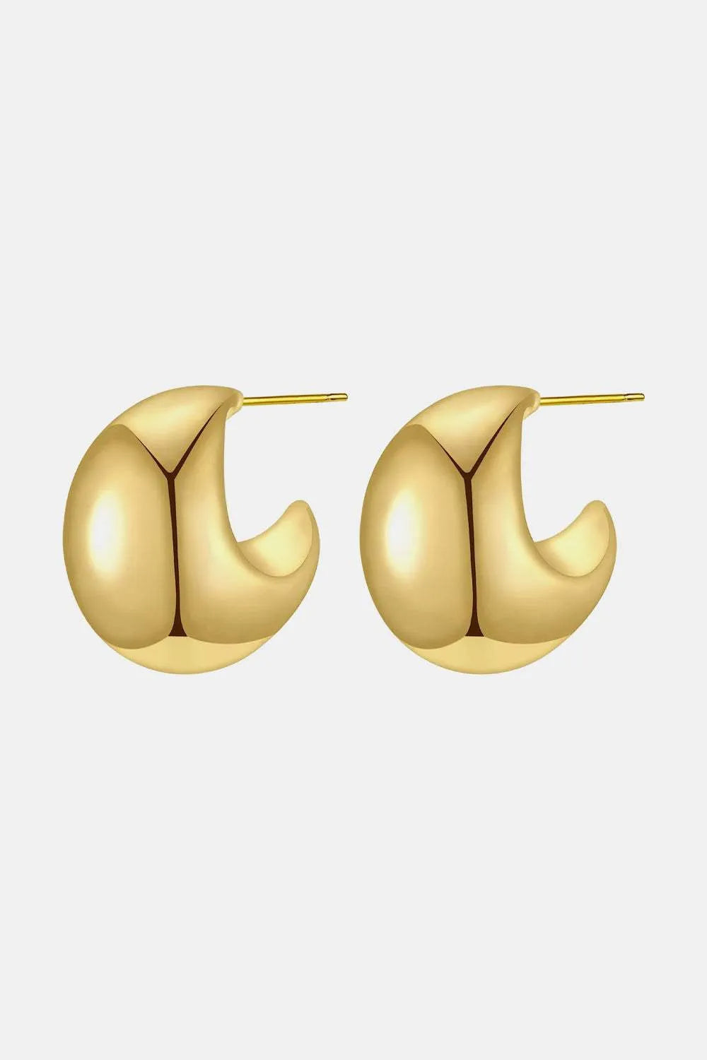 Chunky C-Hoop Brass Earrings Earrings - Tophatter Daily Deals