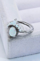 925 Sterling Silver Opal Ring Opal - Tophatter Daily Deals