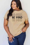 Simply Love Full Size BE KIND Graphic T-Shirt Taupe Women's T-Shirts - Tophatter Daily Deals