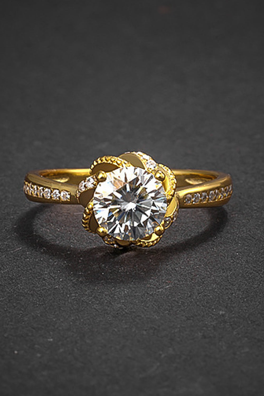 Kiss Me Once Moissanite Ring Gold One Size Moissanite - Tophatter Daily Deals