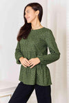 Heimish Full Size Long Puff Sleeve Polka Tiered Top Blouses - Tophatter Daily Deals