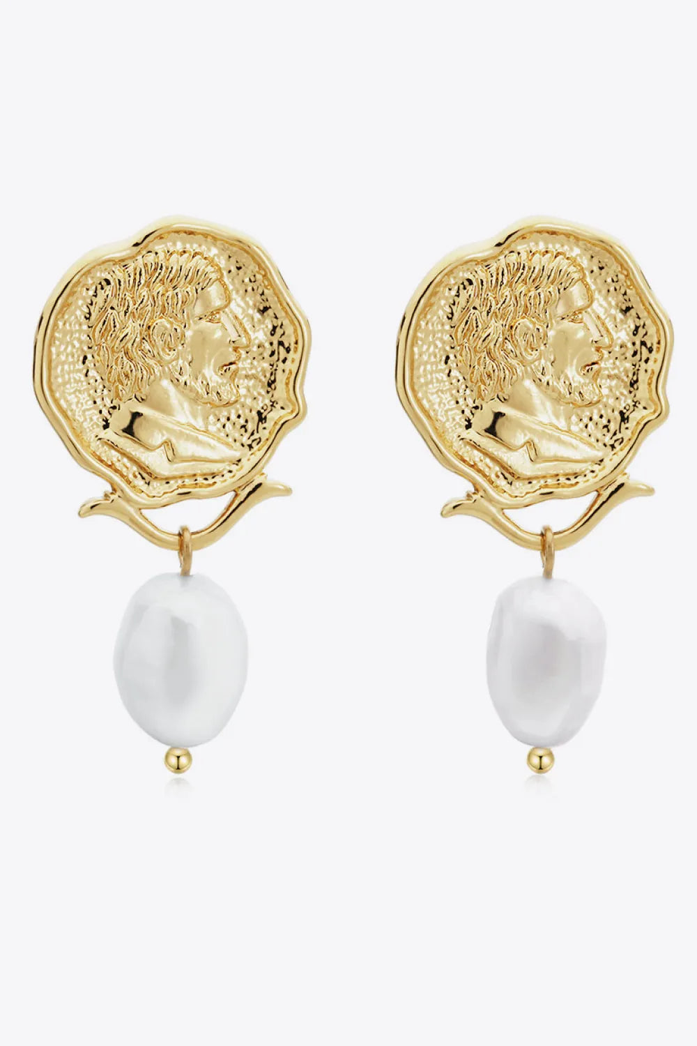 Gold-Plated Pearl Drop Earrings Gold One Size Earrings - Tophatter Daily Deals