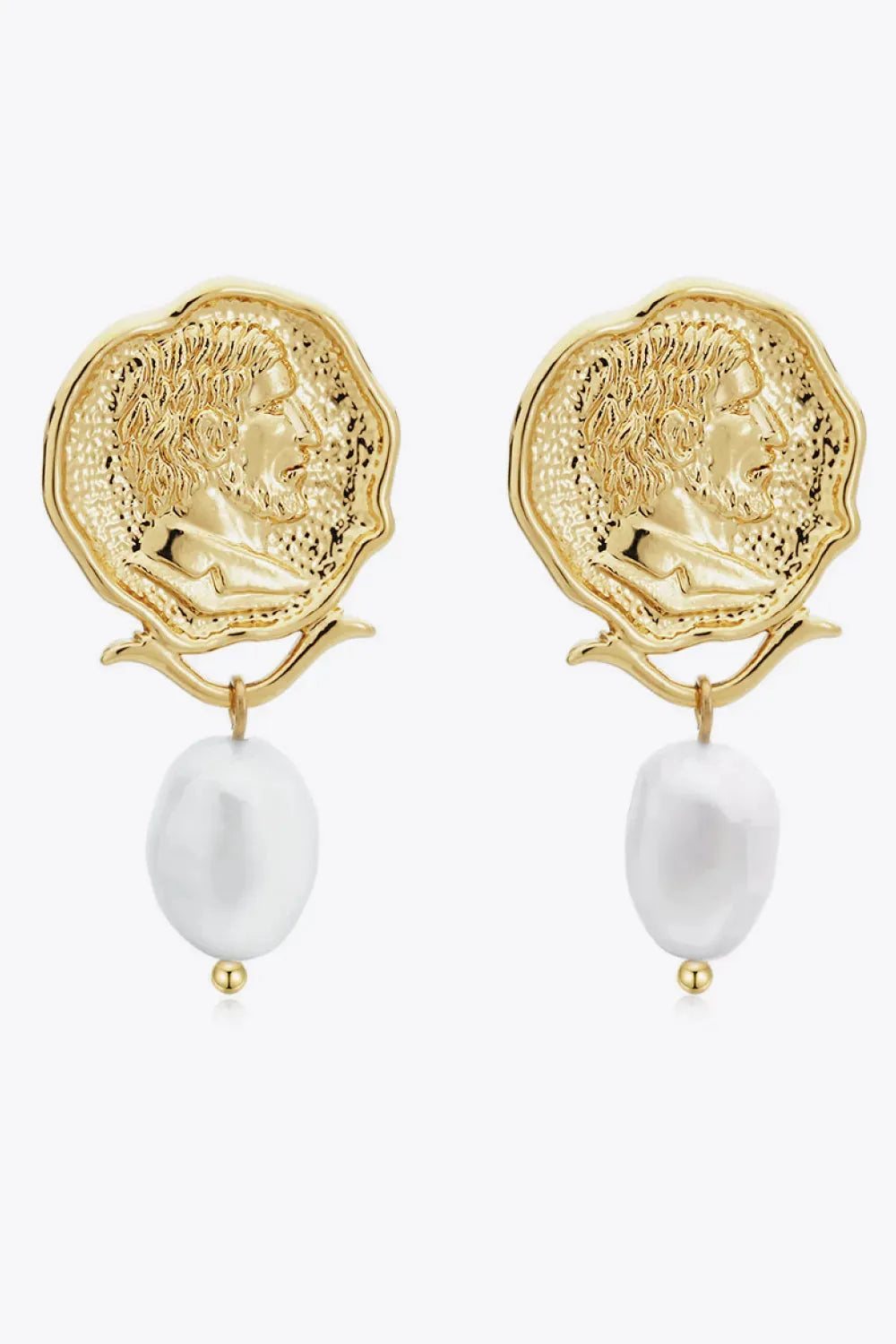 Gold-Plated Pearl Drop Earrings Gold One Size Earrings - Tophatter Daily Deals