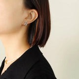 18K Gold-Plated Titanium Steel Puppy Shape Stud Earrings Silver One Size Earrings - Tophatter Daily Deals