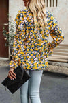 Printed Round Neck Flounce Sleeve Blouse Blouses - Tophatter Daily Deals