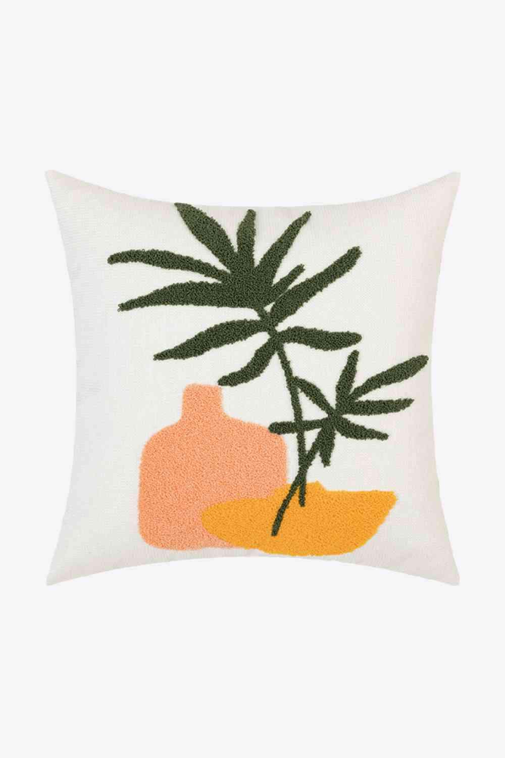 Elements of Spring Punch-Needle Decorative Throw Pillow Case Army Green One Size Decorative Pillowcases - Tophatter Daily Deals