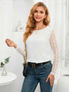 Tied Open Back Long Sleeve Top White Women's T-Shirts - Tophatter Daily Deals