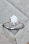 Opal 925 Sterling Silver Halo Ring Opal - Tophatter Daily Deals